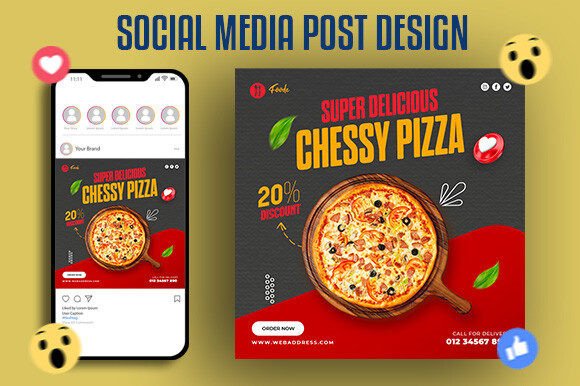 Download Food Menu and Cheese Pizza Post Design - Post design Collection