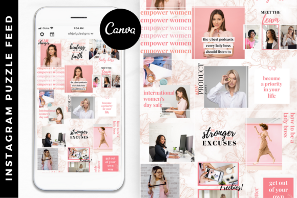 Download Pink Instagram Puzzle Templates Canva - Instagram puzzle Collection