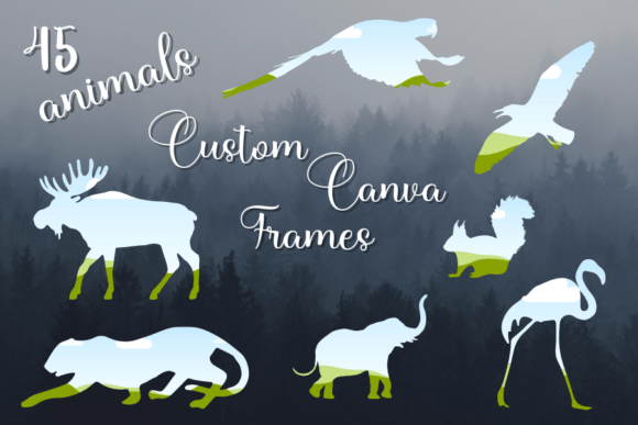 Download 45 Custom Animal Shape Frames for Canva - Premium Resources