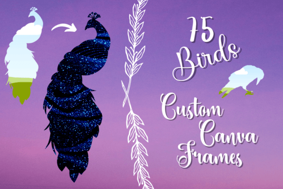 Download 75 Custom Bird Shape Frames for Canva - Frames for canva Collection
