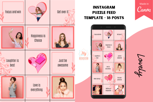 Download Canva Instagram Puzzle Feed Template - Instagram puzzle Collection