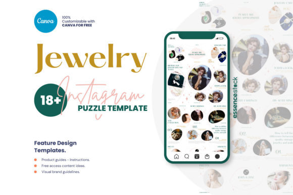 Download Jewelry Instagram Puzzle Template Canva - Instagram puzzle Collection