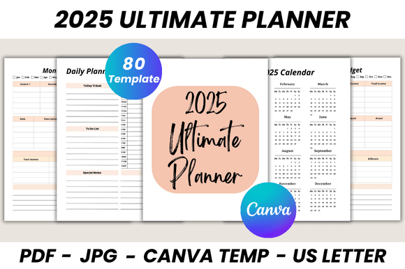 Download 2025 Ultimate Planner Canva Template - Premium Resources