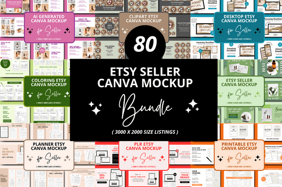 Download 80 Pages Etsy Listing Canva Bundles - Canva bundle Collection