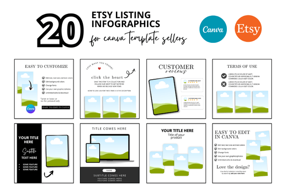 Download 20 Etsy Listing Photo Infographics - Premium Resources