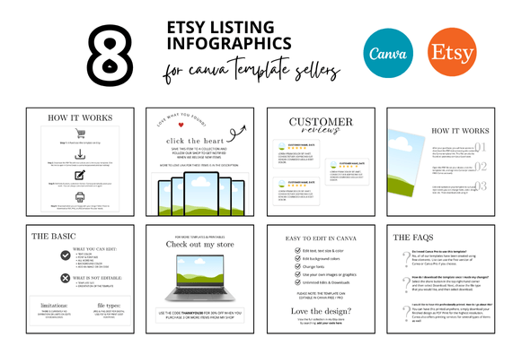 Download 8 White Etsy Listing Infographics - Premium Resources