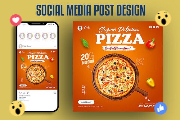 Download Food Menu and Cheese Pizza Post Design - Post design Collection