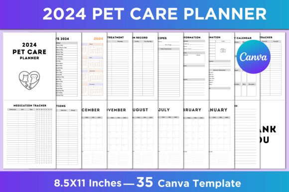 Download 2024 Pet Care Planner Canva Interior - Pet care Collection