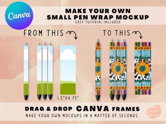 Download Frames for CANVA - Epoxy Pen Wrap Mockup - Frames for canva Collection