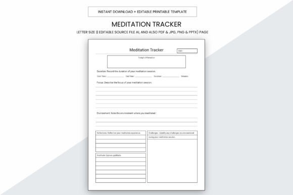 Download Meditation Tracker Printable Template - Meditation Collection