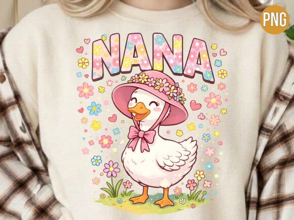 Download Cute Nana Floral Pink Spring Duck PNG - Spring duck png Collection