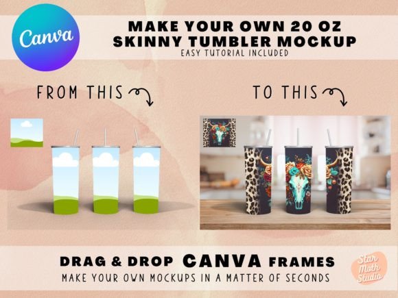 Download Frames for CANVA - Skinny Tumbler Mockup - Frames for canva Collection